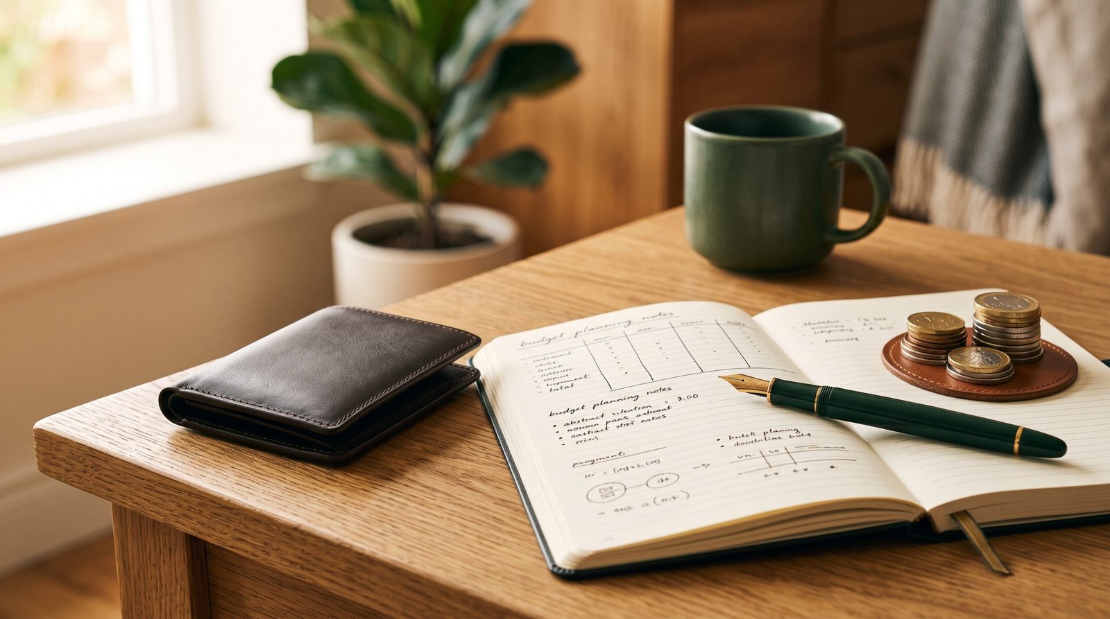محفظة جلدية ودفتر ميزانية - الذكاء الاصطناعي والتمويل الشخصي في الجزائر 2026