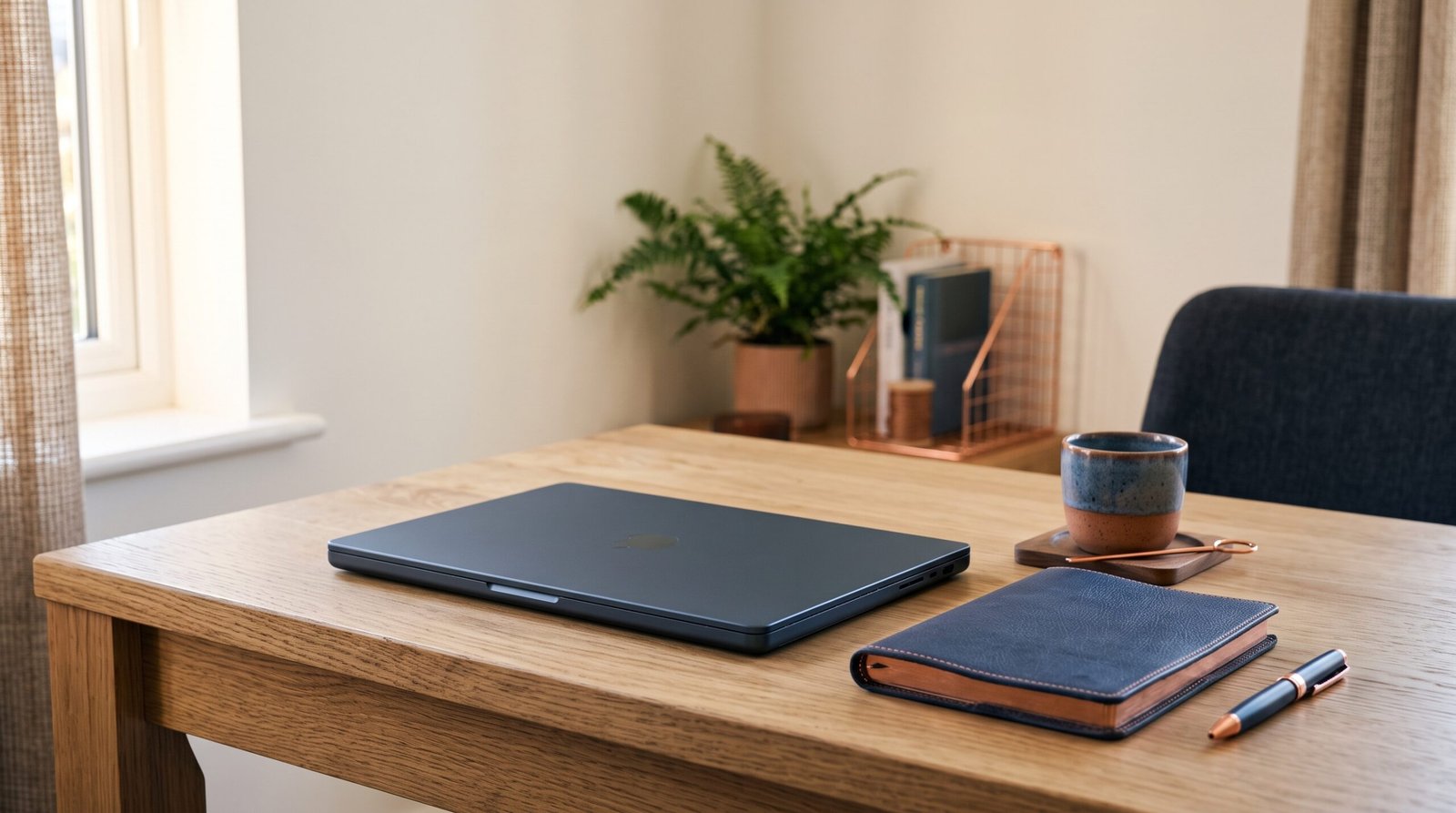 desk with laptop and notebook - AI freelancers finance 2026